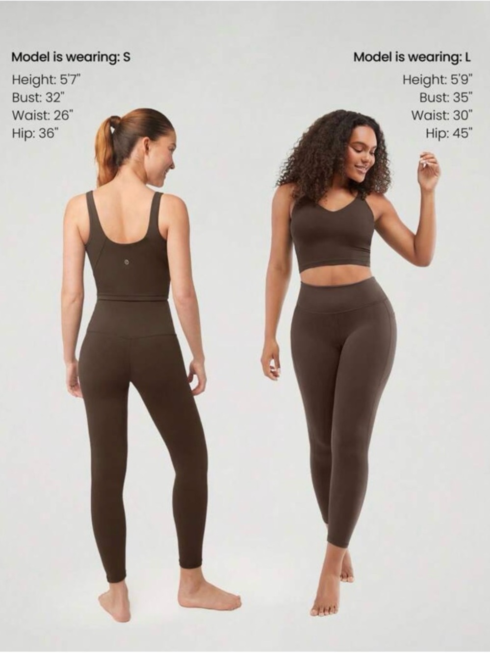 SHEIN Glowmode Brown Tank with Matching High-Waist Seamless Leggings